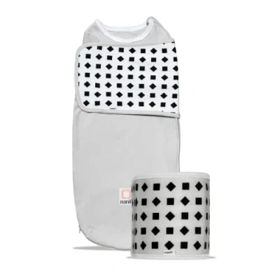 Image of Nanit Breathing Wear Starter Pack 100 Percent Cotton Swaddle And Band, Works Pro Baby Monitor to Track Motion, Small, Pebble Grey