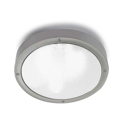 Image of Basic Outdoor LED Round Flush Ceiling Light Grey 30cm 1488lm 4000K IP65