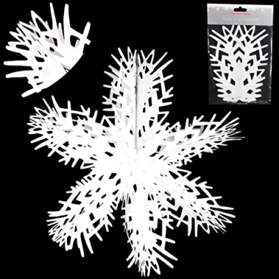 Image of Christmas Concepts® 16 (1.3ft) Large Foil 3D Snowflake Hanging Decoration Trimming (White)