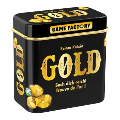 Image of Game Factory 646252 Gold, Mini Card in Handy Metal Tin, from 6 Years, Ideal as a Travel or Gift, for 2 to 5 Players
