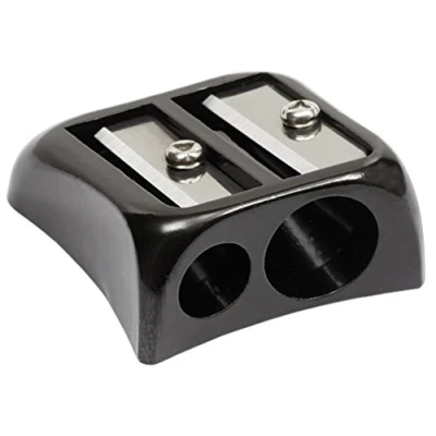 Image of Swordfish ‘Blinc Blinc’ Double Hole Zinc Pencil Sharpener with Strong Metal Casing [Pack of 1] 40286,Black