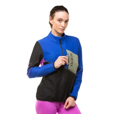 Image of Ronhill Running, Wmn&#039;s Tech Gore Tex Windstopper Jacket, Black/Cobalt, Size 12