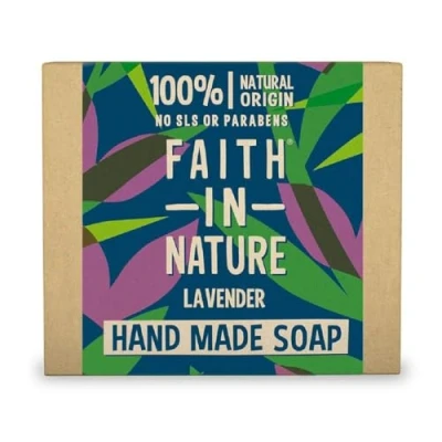 Image of Faith In Nature Natural Lavender Hand Soap Bar, Relaxing, Vegan &amp; Cruelty Free, No SLS or Parabens, 100g