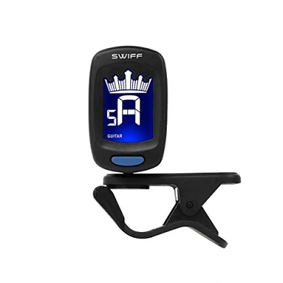 Image of SWIFF Guitar tuner Clip On 360 degree rotating electronic digital for All Instruments with Bass, Ukulele,Guitar,Chromatic,Violin Accessories, high precision calibration, automatic shutdown.