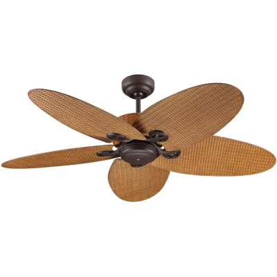 Image of Beacon Lighting ceiling fan Fijian II, brown, Ø 132 cm, quiet