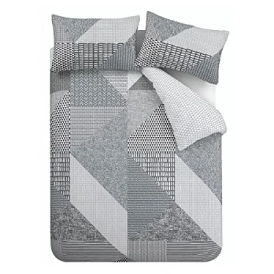 Image of Catherine Lansfield Larsson Geo King Duvet Set Grey