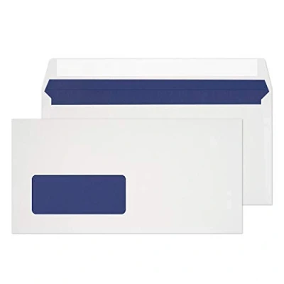 Image of Blake Purely Environmental DL 110 x 220 mm gsm FSC Certified Low Window Peel &amp; Seal Wallet Envelopes (FSC067) White Pack of 500