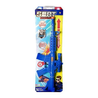 Image of HTI SWAT MISSION CITY DEFENDER kids toy assault rifle gun with noise and light
