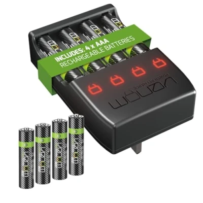 Image of Venom Pro Charge Plug In Wall Battery Charger plus 4 x AAA Rechargeable Batteries