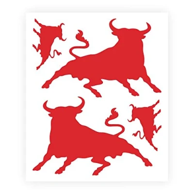 Image of 4R Quattroerre.it Supershaped Die Cut Bull for Car, Red, 14 x 16 cm