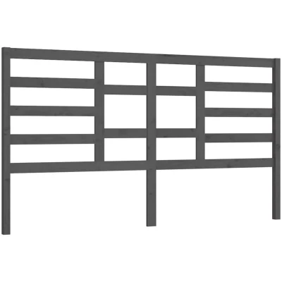 Image of vidaXL Bed Headboard Grey 186x4x104 cm Solid Wood Pine
