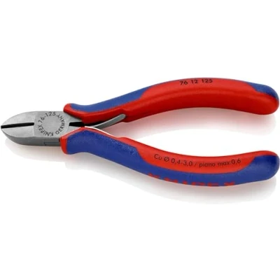 Image of Knipex Precision Circlip Pliers for internal circlips in bore holes grey atramentized, with non slip plastic coating 225 mm (self service card/blister) 48 11 J3 SB