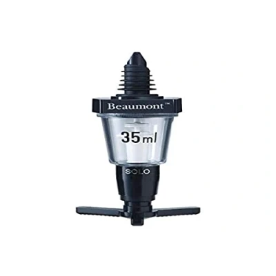 Image of Beaumont Spirit Optics Dispenser Stamped 35ml, Black, Government Stamped, Professional Bar or Home Use, Alcohol Dispenser, Precise Measurement, Leak Proof Rubber Seal, CD283