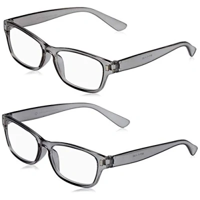 Image of The Reading Glasses Company Grey Readers Value 2 Pack Mens Womens RR77 7 +1.00