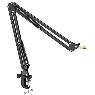 Image of Microphone Arm Stand, FIFINE Suspension Boom Scissor Mic Stand with Heavy Duty Clamp, 3/8&quot; to 5/8&quot; Adapter, for Voice over, Gaming, Recording, Studio, Home Office (CS1)