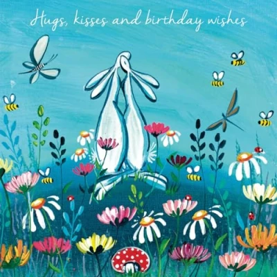Image of General Birthday Card for Her/Him Happy Women Blank Female Card/Male Artistic Design by Kate Andrew Made in the UK Eco Friendly