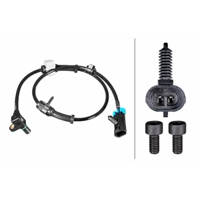Image of 15037208, 15112378, 15112379, 15233108, 15233110 ABS Sensor HELLA 6PU 358 217 401 with bracket Inductive 2 pin connector 715mm