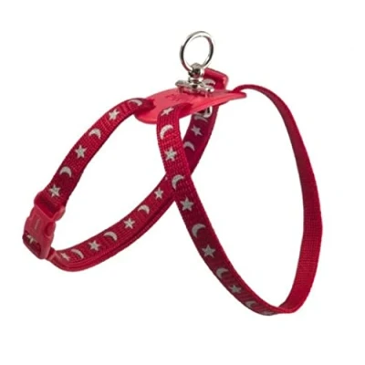 Image of Ancol Nylon Harness Figure 8 Moon &amp; Stars Red