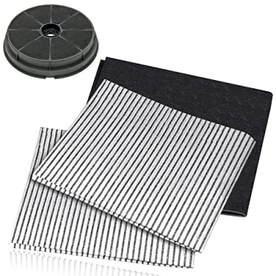Image of SPARES2GO Cooker Hood Filter Kit compatible with Cooke &amp; Lewis CLVH60SS C CLVH60W CLIH60 Vent Extractor (Carbon Charcoal + Grease Filters)