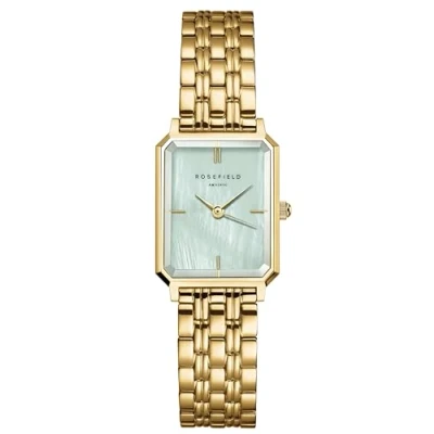 Image of Rosefield Octagon XS Mint Green with Dial and 19.5 x 24 mm Gold Case OGGSG O71 Stainless Steel, &amp; Green, standard size, Elegant