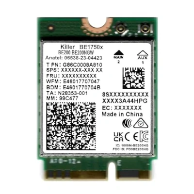 Image of HighZer0 Electronics BE1750x Killer Series Upgraded BE200 WiFi 7 Card Gaming Adapter M.2 PCIe 5.8 Gbps 320MHz 4K QAM Supports Bluetooth 5.4 &amp; Intel PC with Windows 10/11