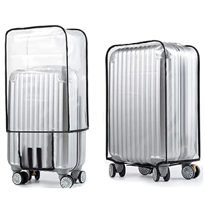Image of 20 Inch Luggage Cover Protector Bag PVC Clear Plastic Suitcase Protectors for with Wheels Travel Sleeve Case (20 inch)