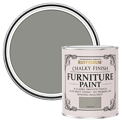 Image of Rust Oleum Grey Upcycled Furniture Paint in Chalky Finish Tanglewood 750ml