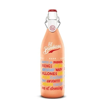 Image of El Bandarra Rosé Pink Vermouth from Barcelona, Light and Fresh, Notes of Red Summer Fruits, Serve with Tonic Water or in a Cocktail 1 Litre Bottle, 15% ABV