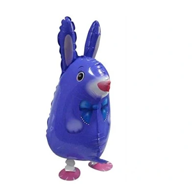 Image of Party Balloons Blue Rabbit Easter Bunny Walking Pet Balloon Animal Airwalker Foil Helium Kids Fun Toy
