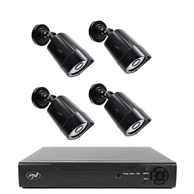 Image of NVR PNI House IP716 video surveillance package, 16 channels 4K, H.265, 4 IP5MP cameras with 5MP, IP66