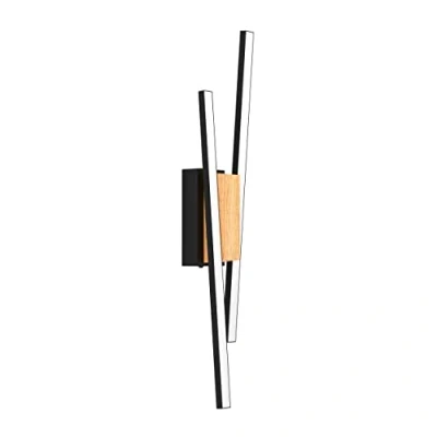 Image of Eglo LED Ceiling spot Panagria, Minimalist Light Fitting, FSC100HB, Living Room Lighting, lamp Made of Aluminium, Steel, Wood and Plastic in Black, Brown White, Warm 22
