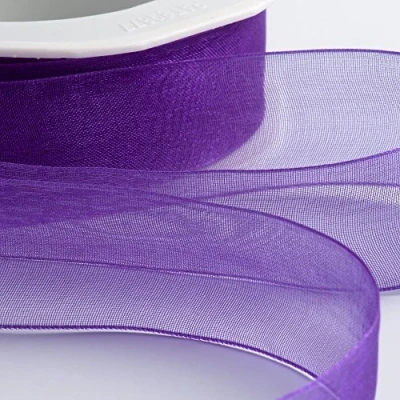 Image of Italian Options Organza Chiffon Ribbon, 25mm x 20 Metre Roll, Purple