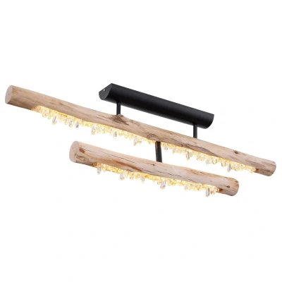 Image of Felicitas Semi Flush Ceiling Light Wood LED 3000K