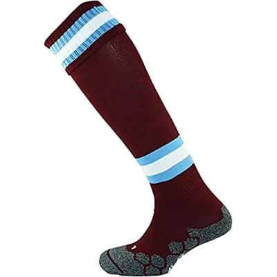 Image of Mitre Adult Division Tech Football Socks Long Sport Sock Lightweight Breathable Mesh, Yellow/Sky Blue/White, Senior (7 UK 12 UK)