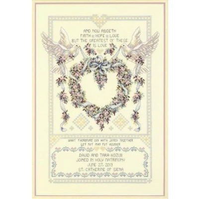 Image of Janlynn Platinum Collection Wedding Doves Counted Cross Stitch Kit, Cotton, Multi Colour, 1