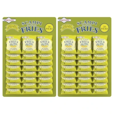 Image of Smith Scampi Fries Pub Card Bundle 27g x 48 Pack &amp; Lemon Flavor Savoury Selection Cereal Snack Ideal for All Types of Drinks [Packaging may vary]