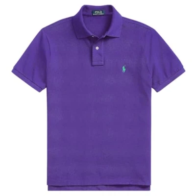 Image of Polo Ralph Lauren Mens Custom Slim Fit Mesh Shirt purple Medium