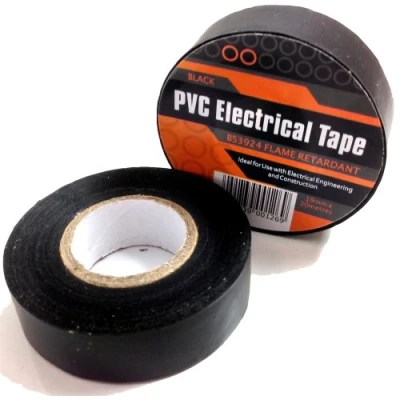 Image of 5 x BLACK ELECTRICAL PVC INSULATION / INSULATING TAPE 19mm 20m FLAME RETARDANT
