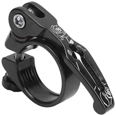 Image of Bike Seat Clamp, 31.8mm Quick Release Seatpost Collar Clamp for Mountain Road (Black) Golfclubcover Bicycles And Spare Parts