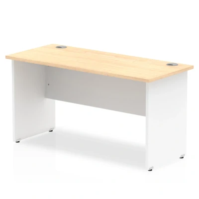 Image of Impulse Panel End 1400/600 Rectangle Desk Maple Top White TT000124