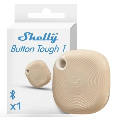 Image of Shelly BLU Button Tough 1 Black Smart Scene Bluetooth Button, Home Automation, IP54 Certified, Broad range (10 30m), Up to 4 pre set clicks, Sound alerts, Assistant Compatible
