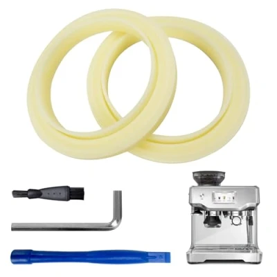 Image of 2Pcs Coffee Machine Brew Group Head Seal Gasket,54mm Silicone Steam Ring Grouphead Gasket Replacement Part for Breville Espresso 878/870/860/840/810/500/450/ Sage 500/870/875/880/810/878