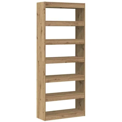 Image of vidaXL Artisan oak Bookshelf Engineered wood 80 x 30 198 cm