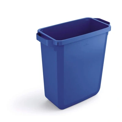 Image of Durable DURABIN 60 Rectangular Waste Bin Blue Litre Capacity Food and Freezer Safe Perfect for Collection or Recycling