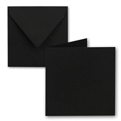 Image of FarbenFroh by GUSTAV NEUSER 25x Square Folding Card Set 15 x cm with Envelopes Black Wet Glue for Greeting Cards, Invitations &amp; more