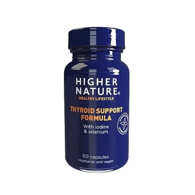 Image of Higher Nature Thyroid Support Formula with Iodine &amp; Selenium Supplement Vegetarian Vegan 60 Capsules