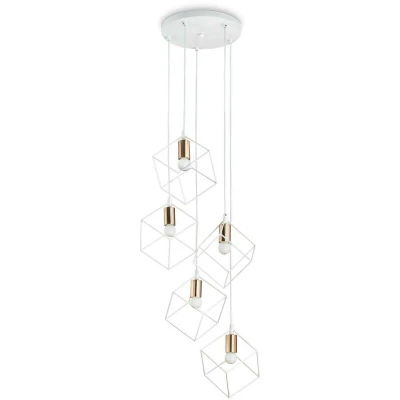 Image of Ice Indoor 5 Lights Cage Cluster Drop Ceiling Pendant Lamp White, E27