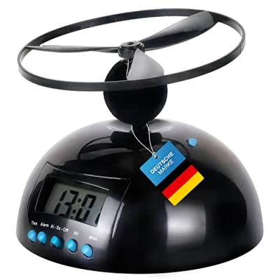Image of GOODS+GADGETS Flying UFO Alarm Clock with Helicopter Propeller Digital
