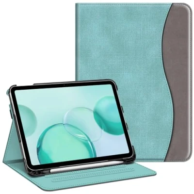 Image of FINTIE Case Compatible with iPad 10th Generation (2022) 10.9 Inch, Multi Angle Viewing Protective Stand Cover Pencil Holder &amp; Pocket, Auto Sleep/Wake, Turquoise