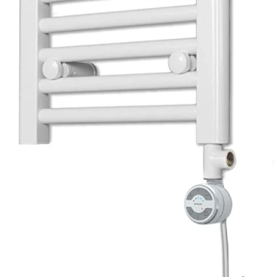 Image of Terma MOA White Thermostatic Electric Element for Heated Towel Rail Radiator, Standard and Dual Fuel, ALL WATTS, UK (Element + T piece, 600W)